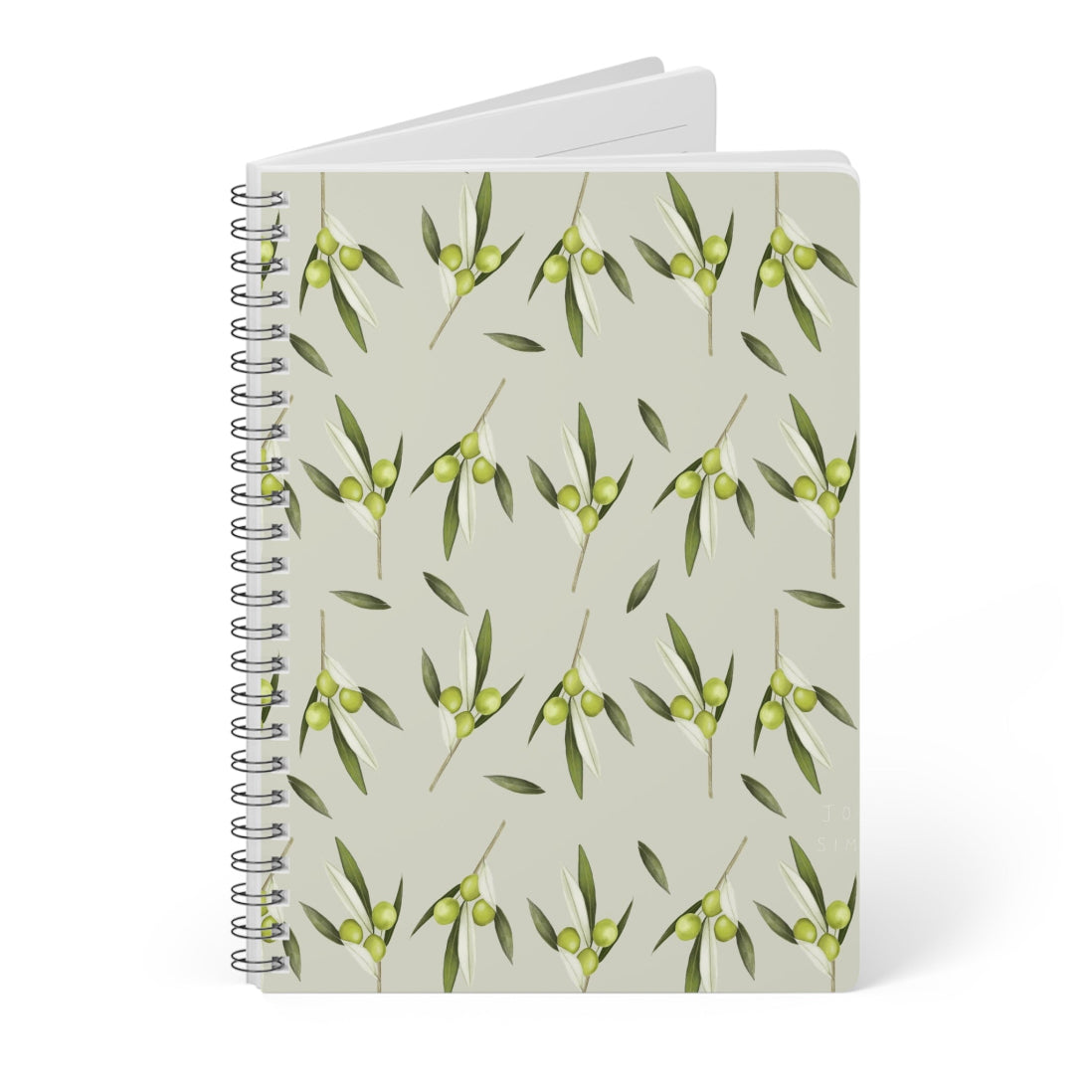 Mediterranean Olive Spiral Notebook