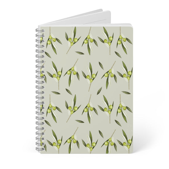 Mediterranean Olive Spiral Notebook