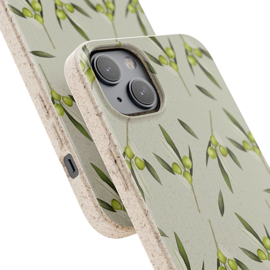 Biodegradable Mediterranean Olive Pattern Phone Case