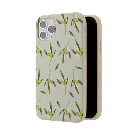 Biodegradable Mediterranean Olive Pattern Phone Case