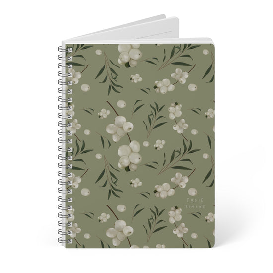 Snowberries and Willow Spiral Notebook