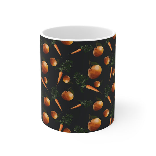 Orange and Carrot Print Ceramic Mug