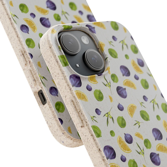 Biodegradable Citrus, Mediterranean Fig Pattern Phone Case