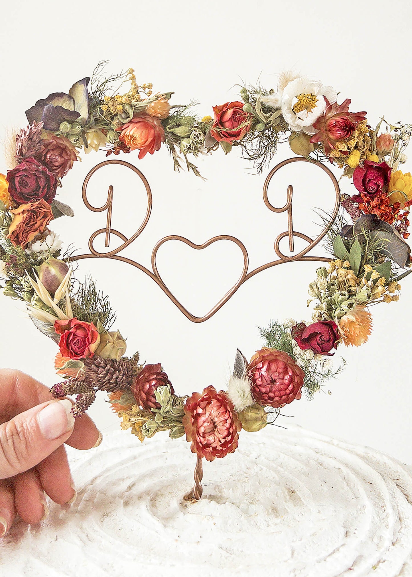 Autumn Dried Flower Cake Topper