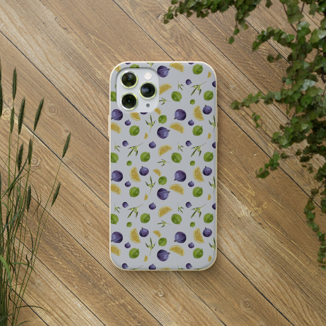 Biodegradable Citrus, Mediterranean Fig Pattern Phone Case