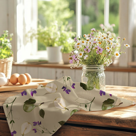 Pear and Sweet-Pea Tea Towels