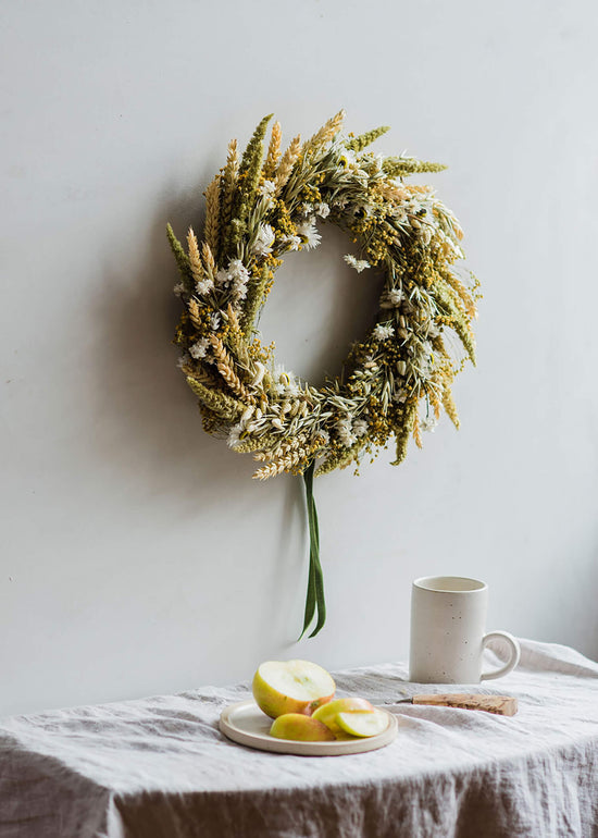 Natural dried flower wreath