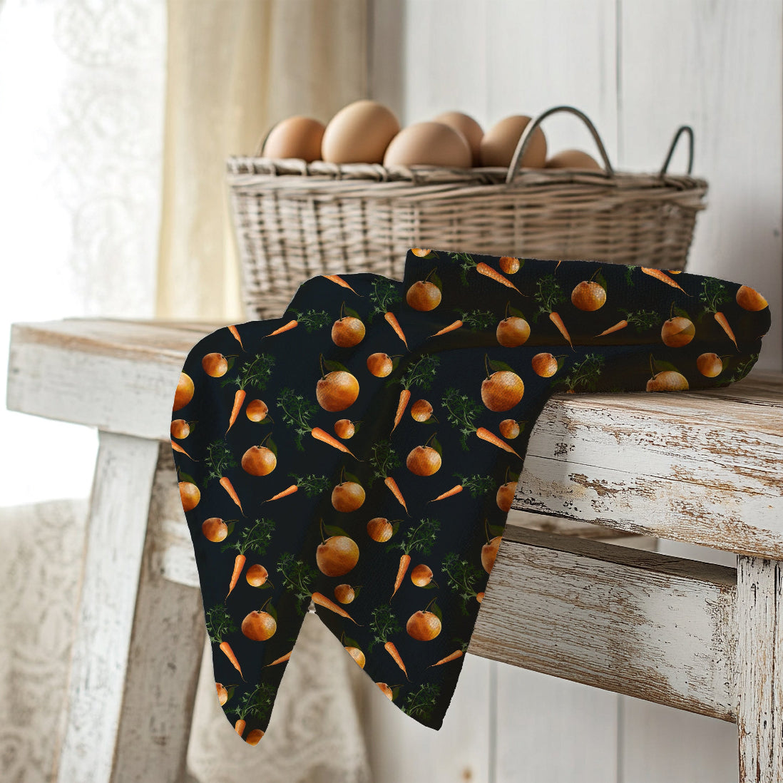 Orange and Carrot Tea Towel