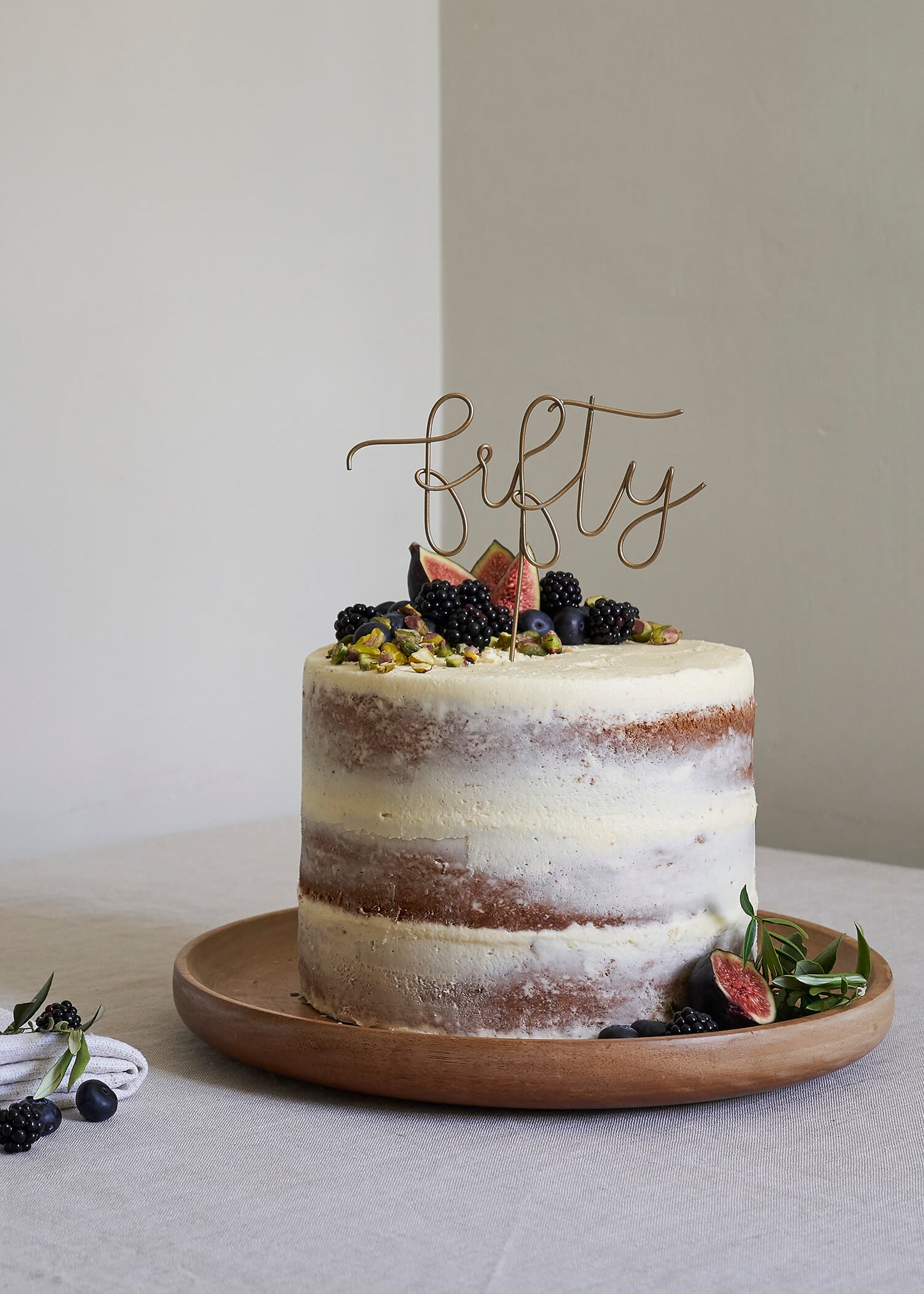 fifty wire cake topper by the letter loft
