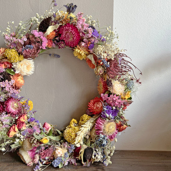 Colour Pop Dried Flower Wreath